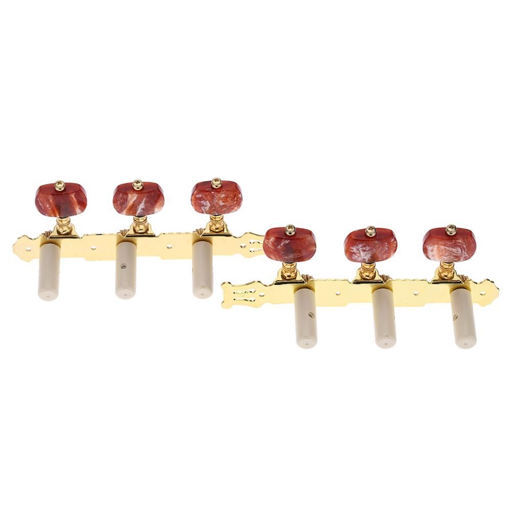 Alice AO-020HV2P 2pcs(Left + Right) Classical Guitar Tuning Key Gold /Black Plated Peg Tuner Machine Head(long) String Tuner