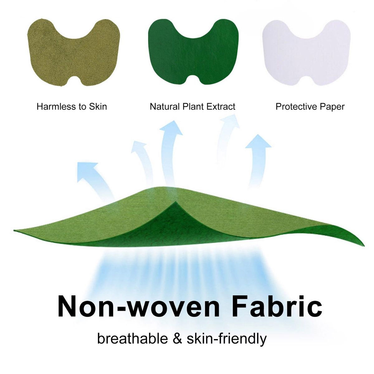 12Pcs Pain Relieving Patches for Back Knee Neck Shoulder Joint Body Pain Relief Non-woven Fabric Natural Plant Back Shoulder Neck Knee Patches Disposable