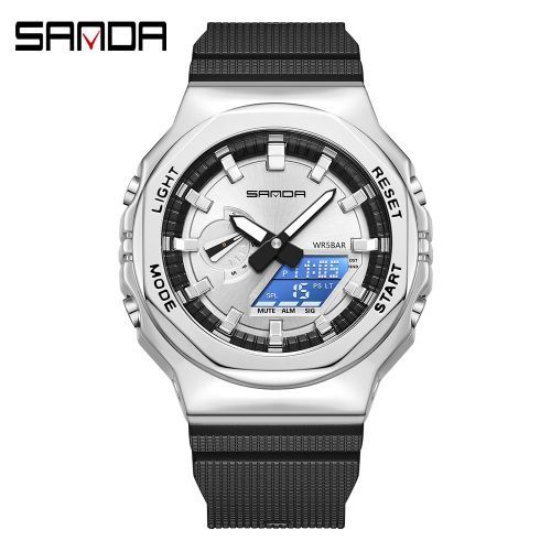 Mens Watches Waterproof Stopwatch LED Back Light Wristwatch 3167