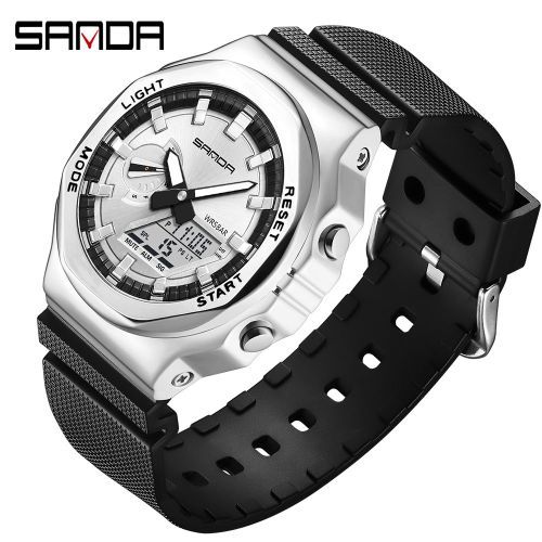 Mens Watches Waterproof Stopwatch LED Back Light Wristwatch 3167