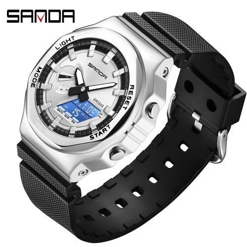 Mens Watches Waterproof Stopwatch LED Back Light Wristwatch 3167