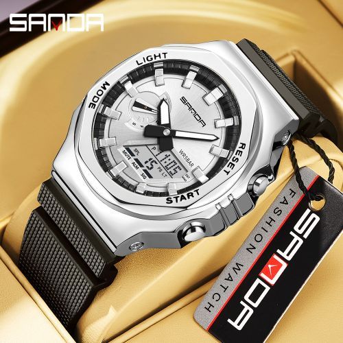 Mens Watches Waterproof Stopwatch LED Back Light Wristwatch 3167