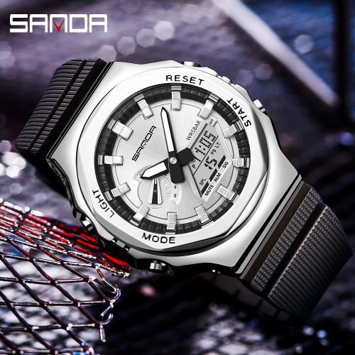 Mens Watches Waterproof Stopwatch LED Back Light Wristwatch 3167