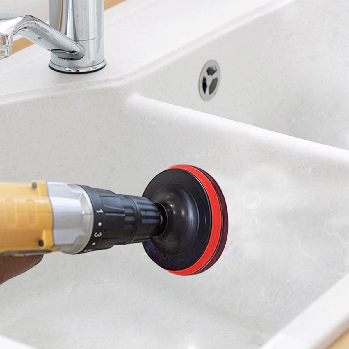 45 PCS Drill Brush Attachments Set Includes Scrub Pads Sponge Pads Different-Sized Brushes Power Scrubber Brushes with Extension Rod Versatile for Household Bathroom Kitchen Tub Sink Floor