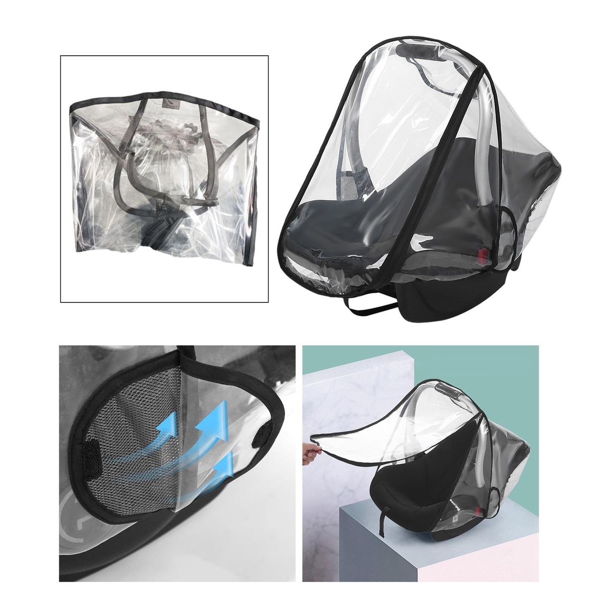 EVA Baby Car Seat Rain Cover Transparent Raincover For 0-1 Year Infant