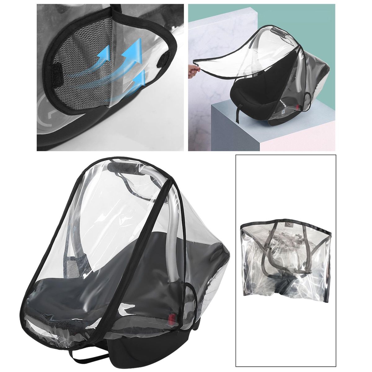 EVA Baby Car Seat Rain Cover Transparent Raincover For 0-1 Year Infant