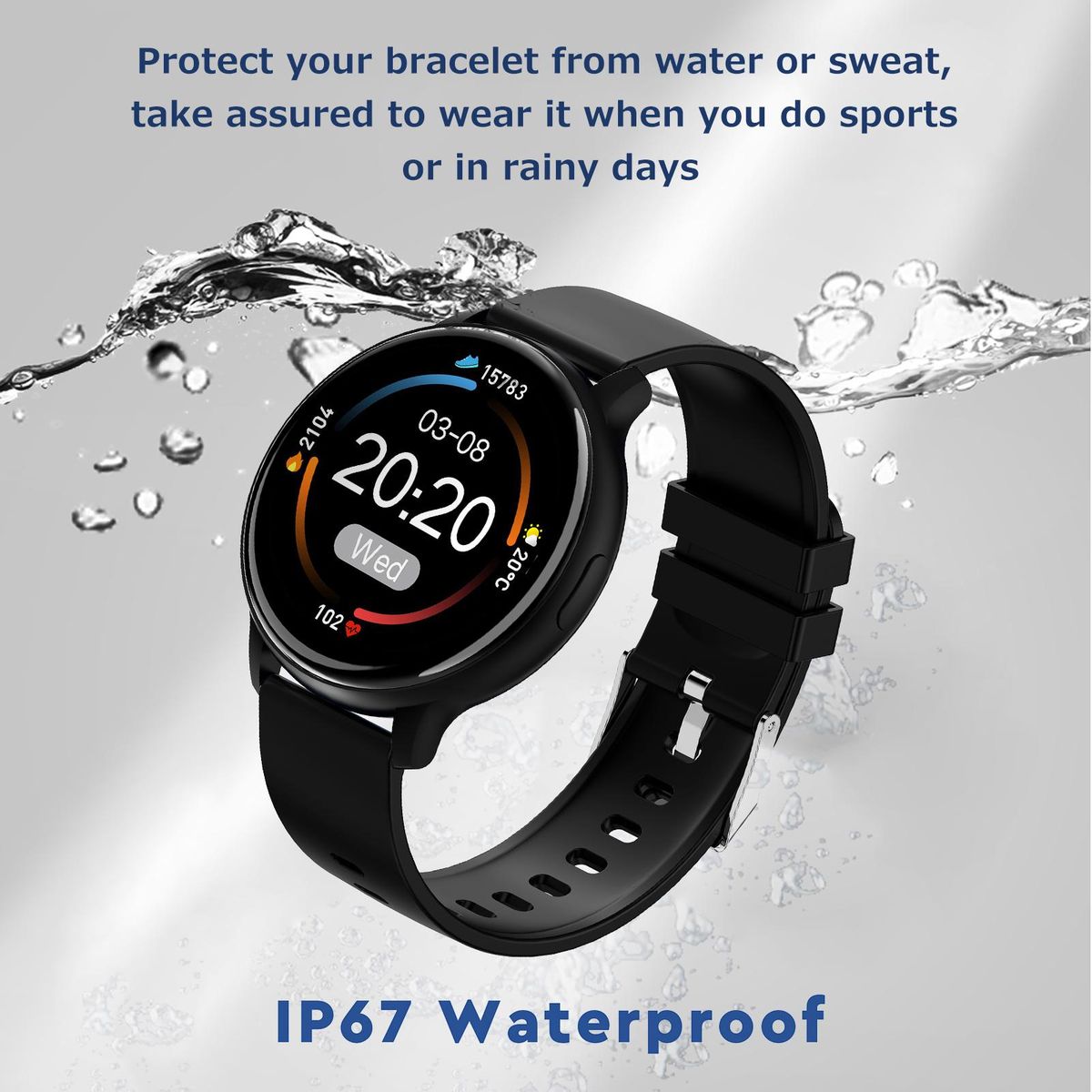 ZL27 Smart Bracelet 1.28 inch IPS Touchscreen Multiple Sports Modes/Pedometer/Heart Rate/Blood Pressure/Notifications Reminder