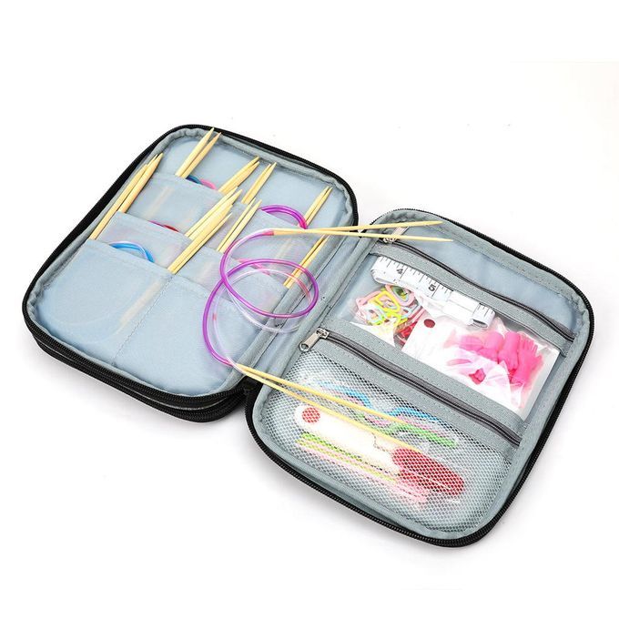 18pcs Interchangeable Circular Knitting Needles Set Crochet Hook