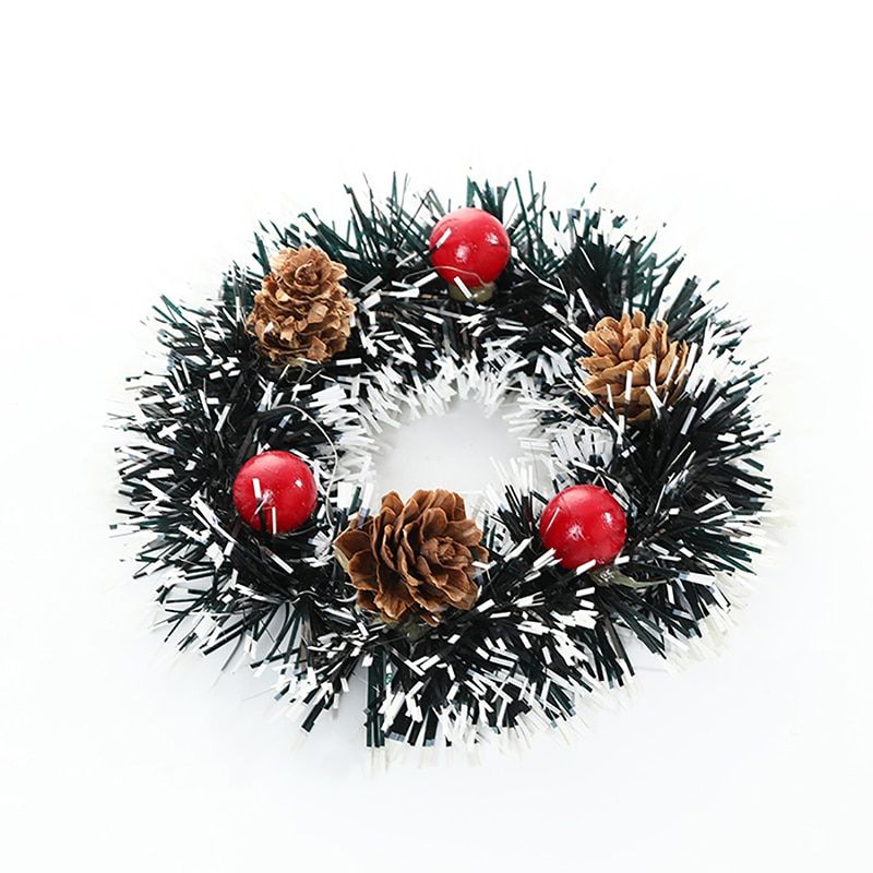Christmas Wreath Artificial Pinecone Red Berry Garland Hanging Ornaments Front Door Wall Decorations Merry Christmas Tree Wreath B