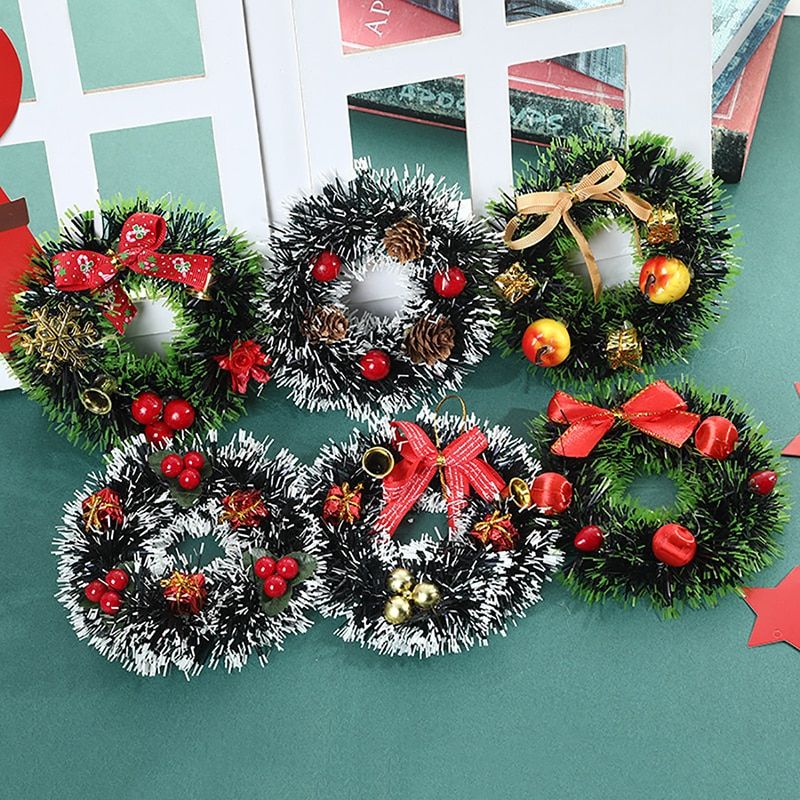Christmas Wreath Artificial Pinecone Red Berry Garland Hanging Ornaments Front Door Wall Decorations Merry Christmas Tree Wreath B