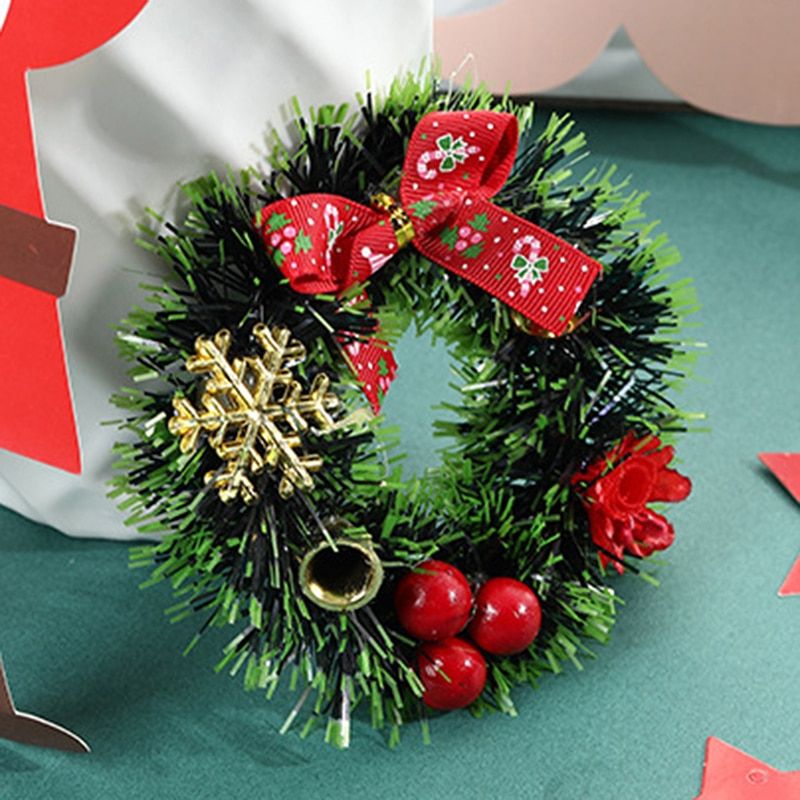 Christmas Wreath Artificial Pinecone Red Berry Garland Hanging Ornaments Front Door Wall Decorations Merry Christmas Tree Wreath B