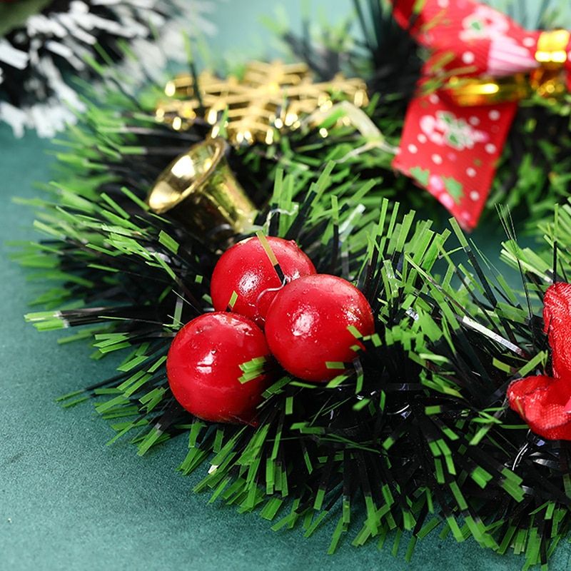 Christmas Wreath Artificial Pinecone Red Berry Garland Hanging Ornaments Front Door Wall Decorations Merry Christmas Tree Wreath B