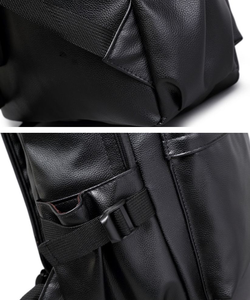 Preppy Style Leather School Backpack Bag For College