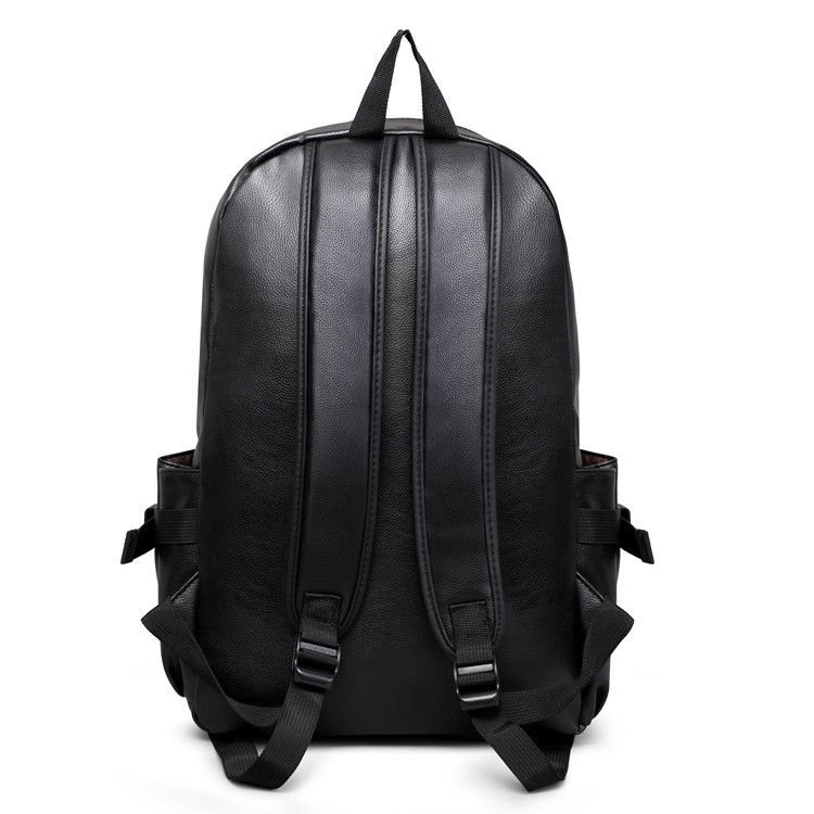 Preppy Style Leather School Backpack Bag For College