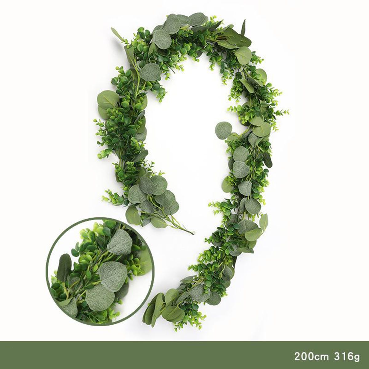 Artificial Rattan Wall  Leaf Garland Style 3