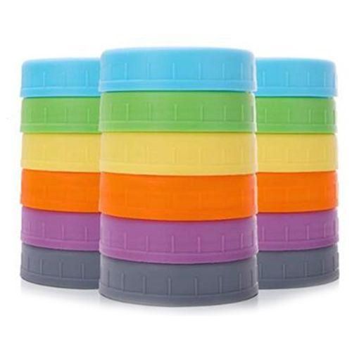 18Pcs Plastic Regular Mouth Mason Jar Lids For
