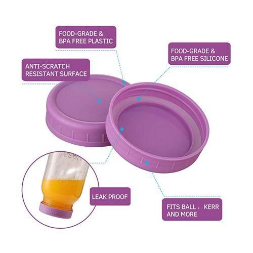 18Pcs Plastic Regular Mouth Mason Jar Lids For