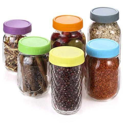 18Pcs Plastic Regular Mouth Mason Jar Lids For