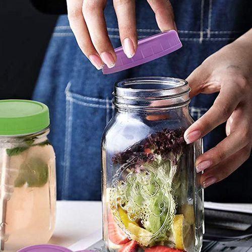 18Pcs Plastic Regular Mouth Mason Jar Lids For