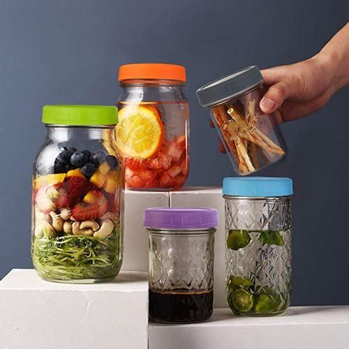 18Pcs Plastic Regular Mouth Mason Jar Lids For