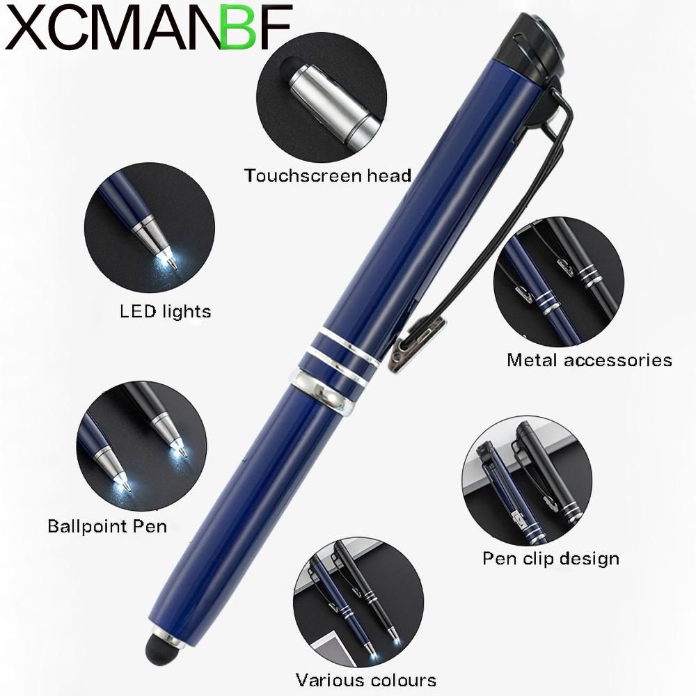 XCMANBF 1PC Ballpoint Pen with Light Flashlight & Screen Touch Blue