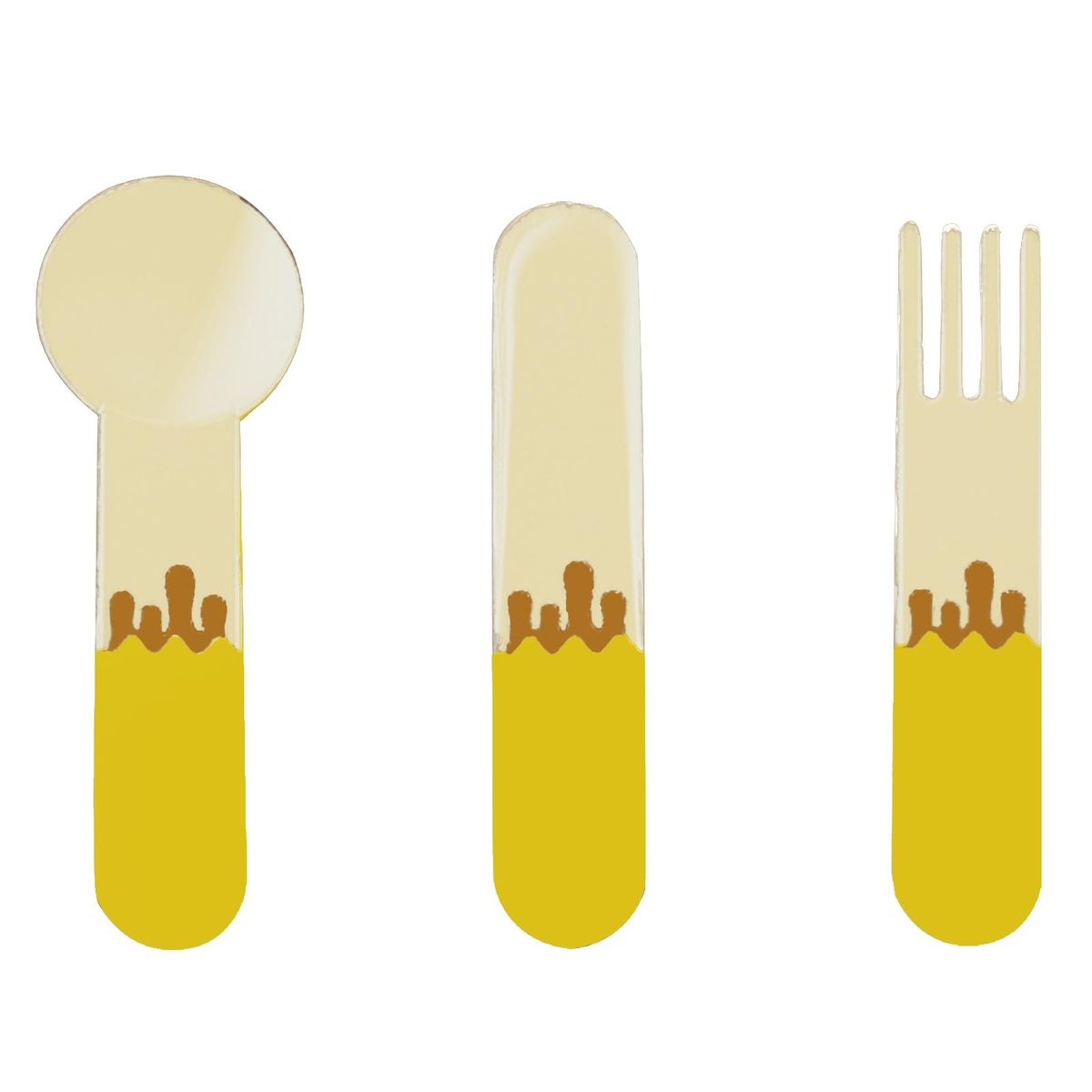 Milk Drop Handle Design Versatile Food-grade Spoon Set for Home Yellow