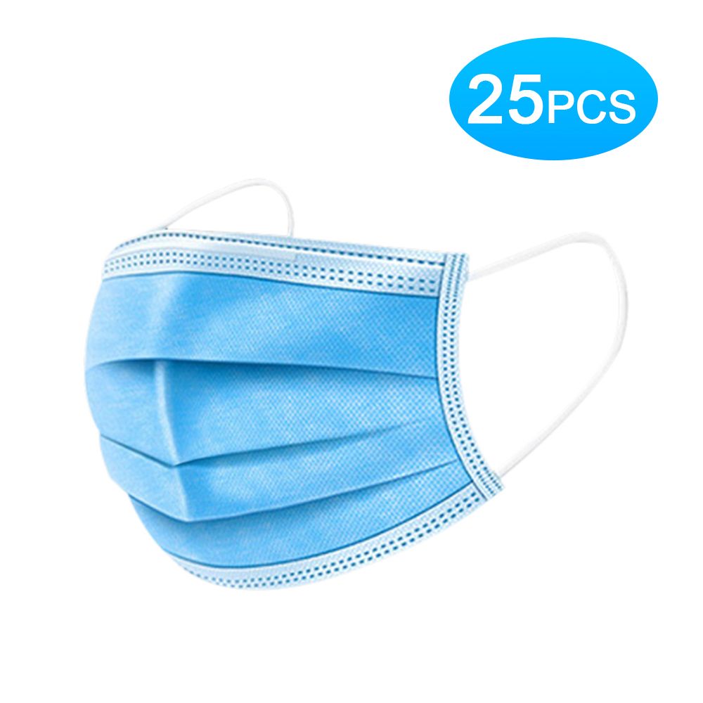 25 PCS Disposable Safety Masks Non-woven Fabric Filtration