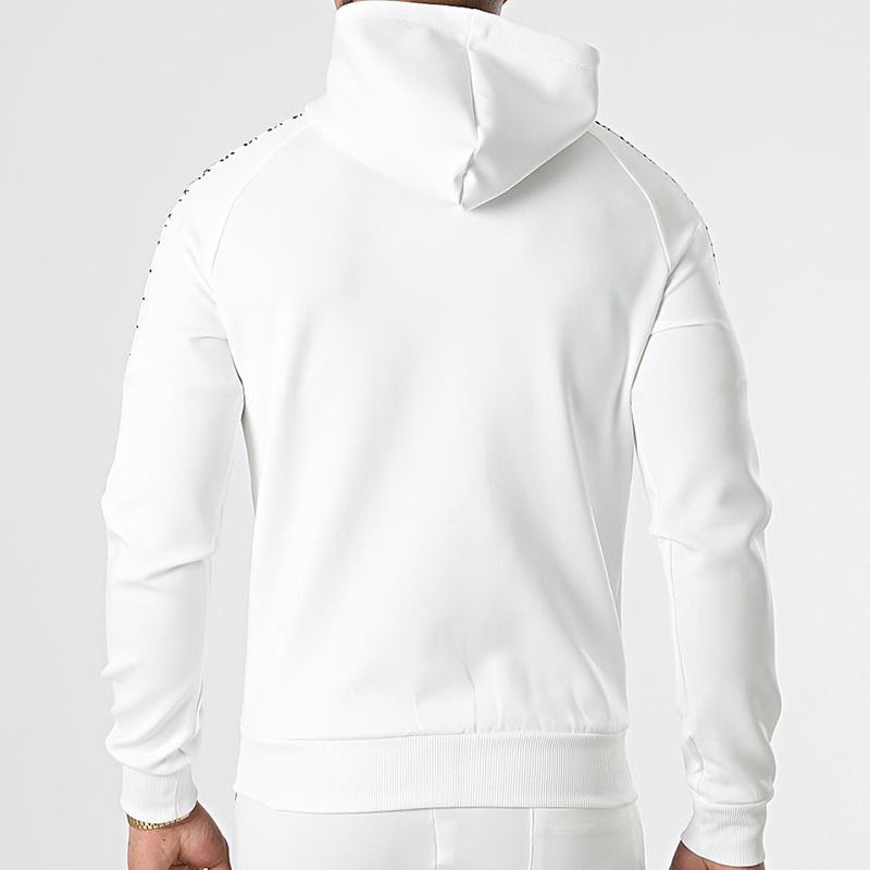 Mens 2 Pieces  Set Tracksuit Hooded Sweatshirt Jacket White
