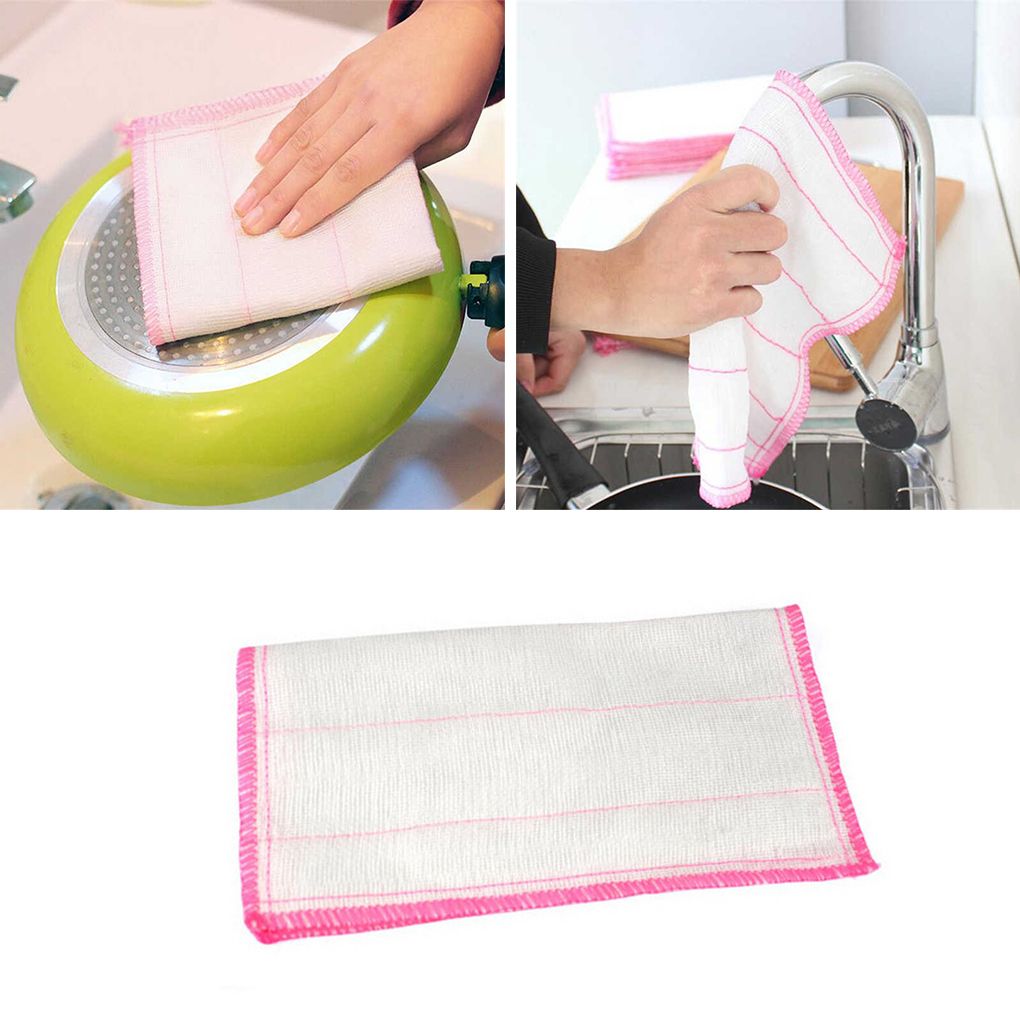 5Pcs Five-layer Cotton Gauze Absorbent Dish Cloth