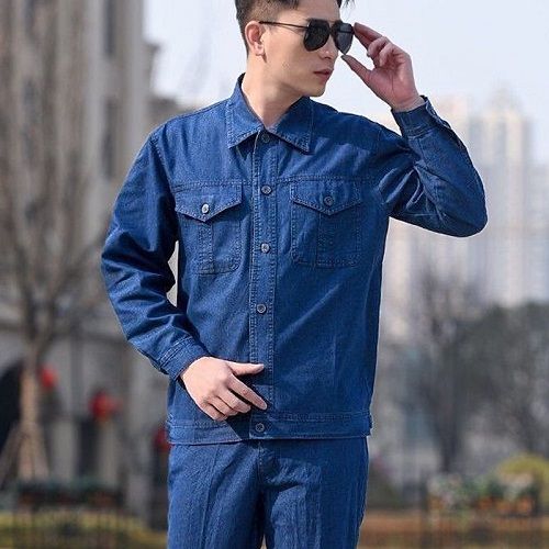 Denim Suit, Work Protective Clothing, Dirt Resistant And Wear-resistant