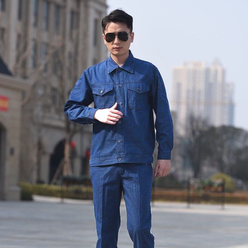 Denim Suit, Work Protective Clothing, Dirt Resistant And Wear-resistant