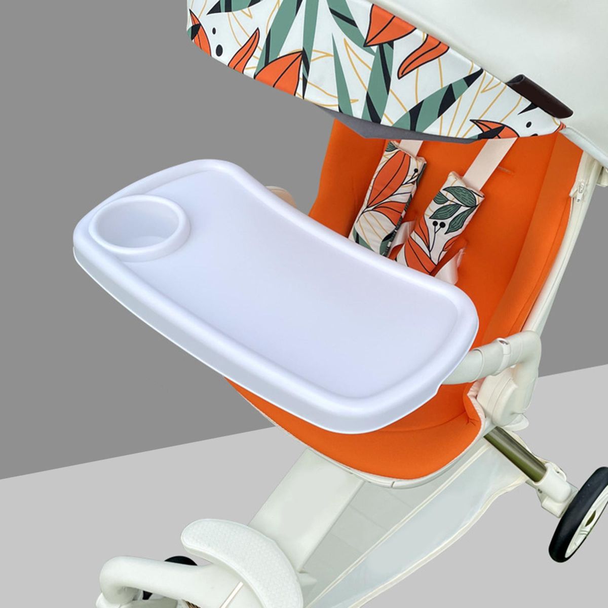 Snack Tray Attachment  Handrest Dish White