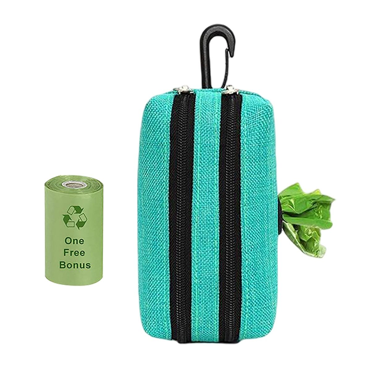 Dog Bag Dispenser With Carabiner Clip For Running Dog