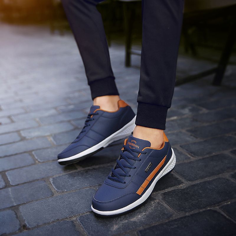 Mens Casual Leather Sports Training Sneaker