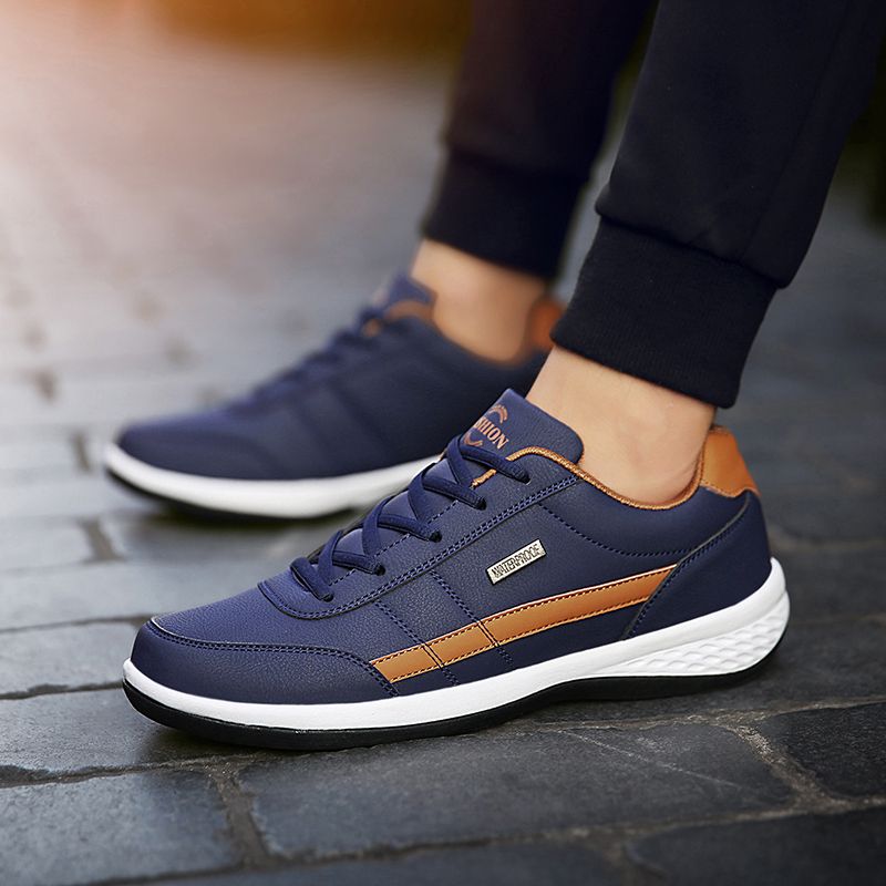 Mens Casual Leather Sports Training Sneaker