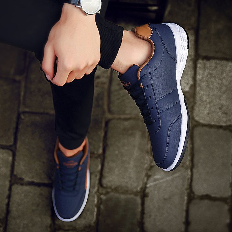 Mens Casual Leather Sports Training Sneaker