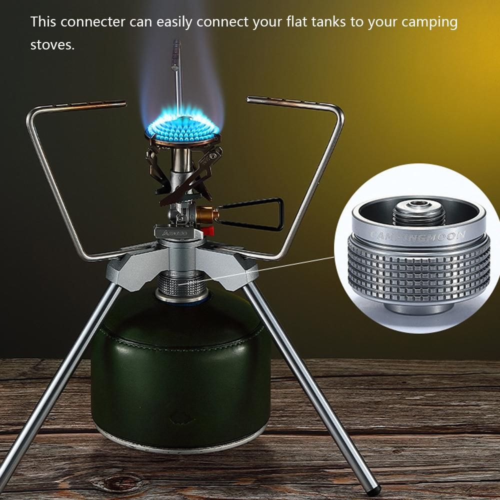 CAMPINGMOON Cylinder Adapter Aluminum Alloy Outdoor Stoves Adapter Camping Furnace Connector Adapter