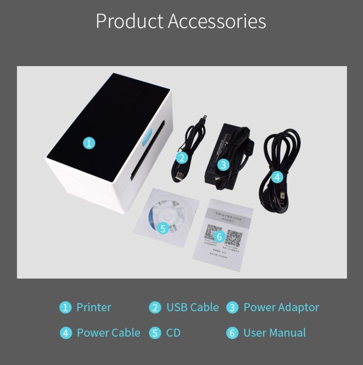 POS-9220 Express Bill Self-adhesive Label Printer, EU Plug USB + Bluetooth,EU Plug