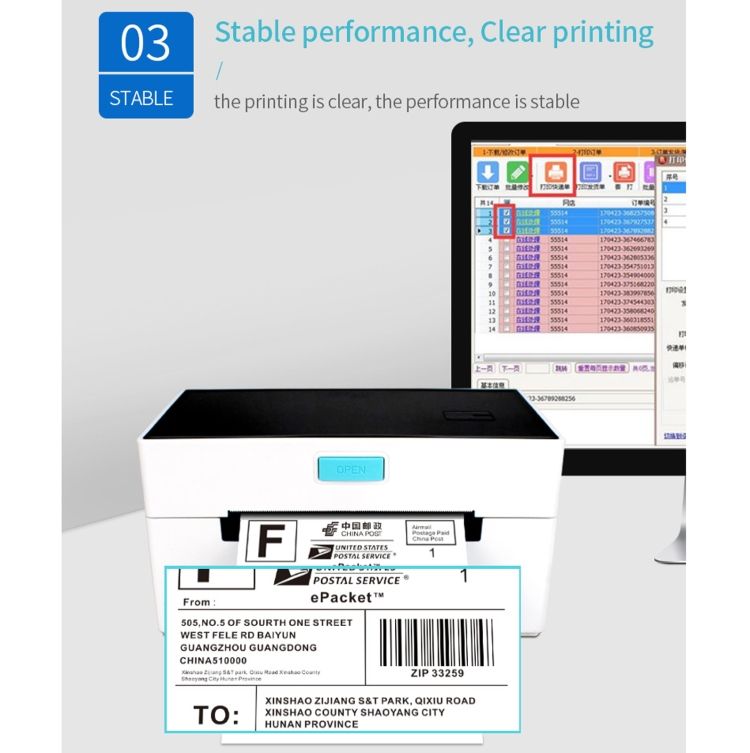 POS-9220 Express Bill Self-adhesive Label Printer, EU Plug USB + Bluetooth,EU Plug