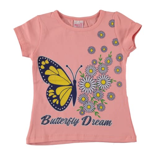 Butterfly Dream Girl T-shirt- Peach