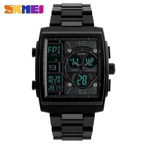 Unisex Rectangle Face Alpha Watch - Black