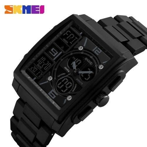 Unisex Rectangle Face Alpha Watch - Black