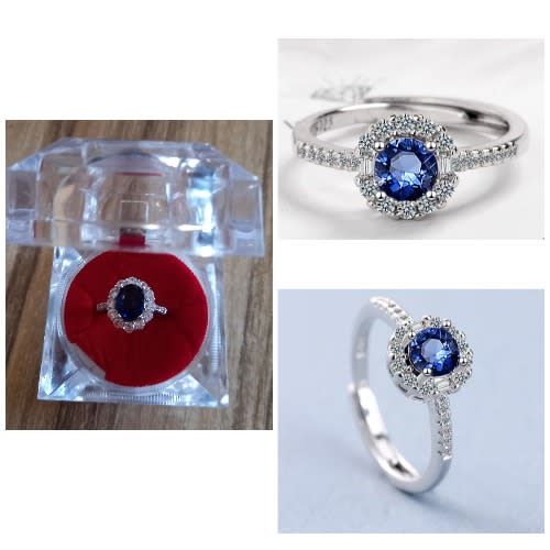 Women Adjustable Engagement Ring With Ring Case
