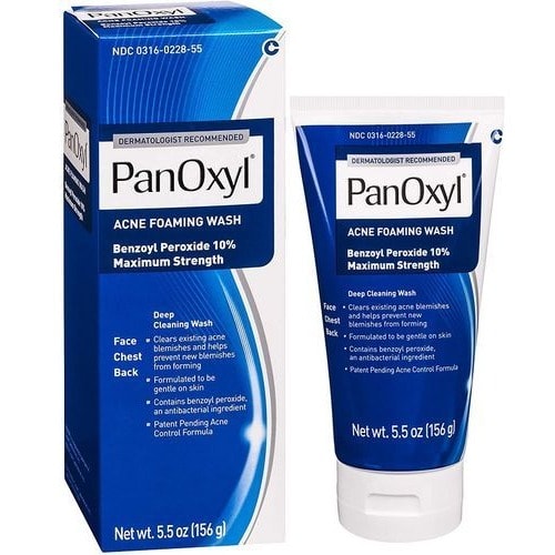 PanOxyl Acne Foaming Wash 10% Benzoyl Peroxide 5.5 Oz 156g