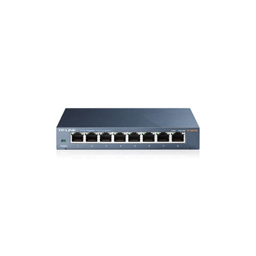 8-Port 10/100/1000Mbps Desktop Gigabit Steel Cased Switch - IEEE 802.1p QoS