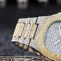 Men's Silver And Gold Wristwatch