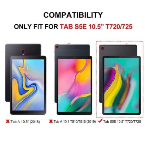 Flip Case For Samsung Galaxy Tab S5e - 2019 - Model:t720 , T725 - Black
