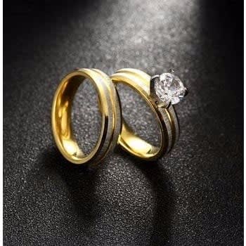 Wedding Ring Set - Gold & Silver