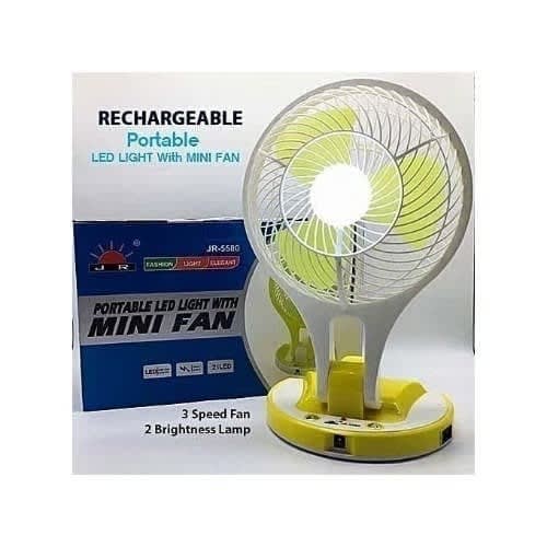Rechargeable Mini Table Fan With Led Light