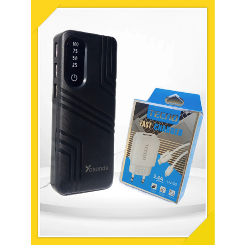 Digital Led 20,000mah Power Bank + Charger